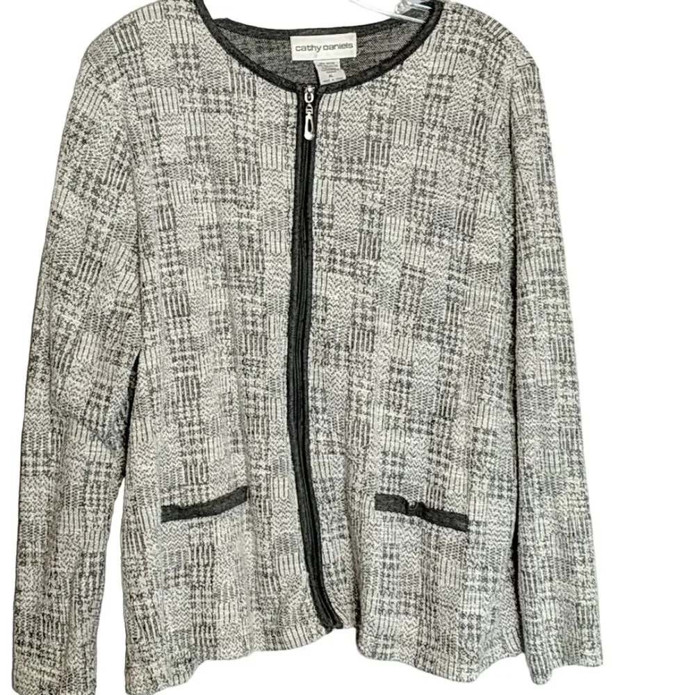 EUC Cathy Daniels Zip Cardigan - Picture 1 of 6